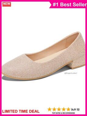 Low Block Chunky Heel Round Toe Textile Pumps Office Dress Shoes